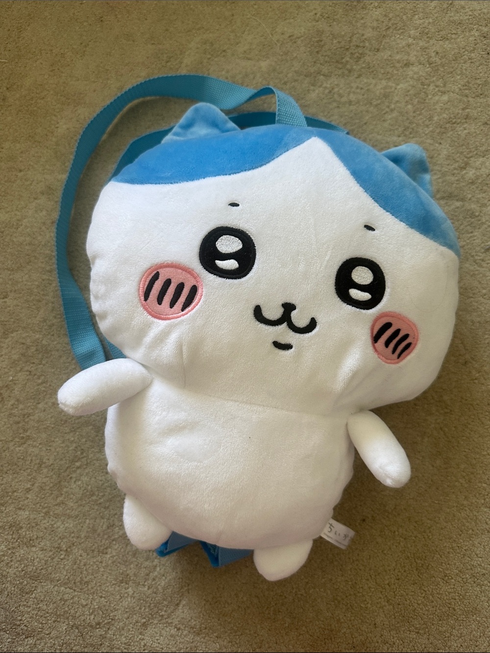 Chiikawa Plush Character Backpack in White & Light Blue